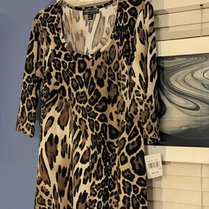 Connected Apparel Leopard Print Dress